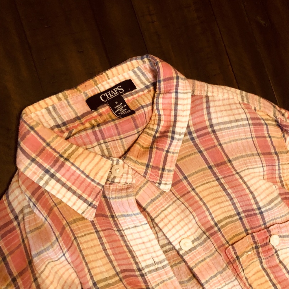 Casual Button up- pink plaid